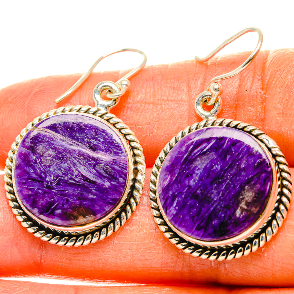 Charoite Earrings handcrafted by Ana Silver Co - EARR426356