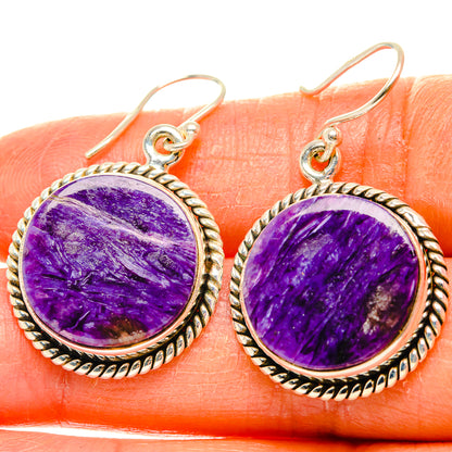 Charoite Earrings handcrafted by Ana Silver Co - EARR426356