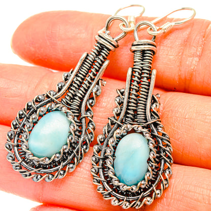 Larimar Earrings handcrafted by Ana Silver Co - EARR426358