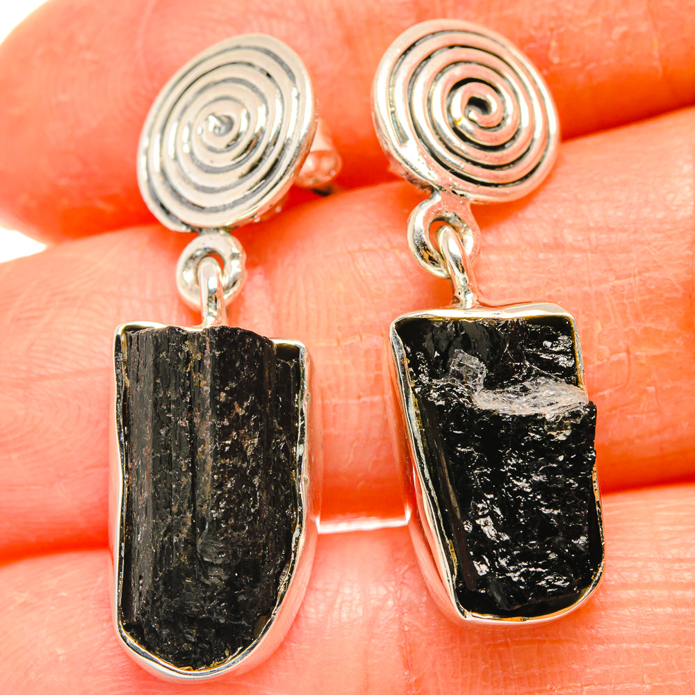 Black Tourmaline Earrings handcrafted by Ana Silver Co - EARR426376