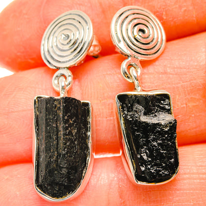 Black Tourmaline Earrings handcrafted by Ana Silver Co - EARR426376