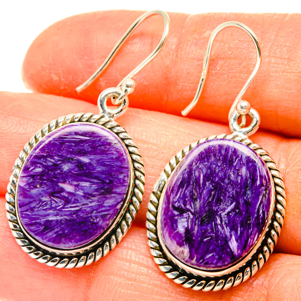 Charoite Earrings handcrafted by Ana Silver Co - EARR426380