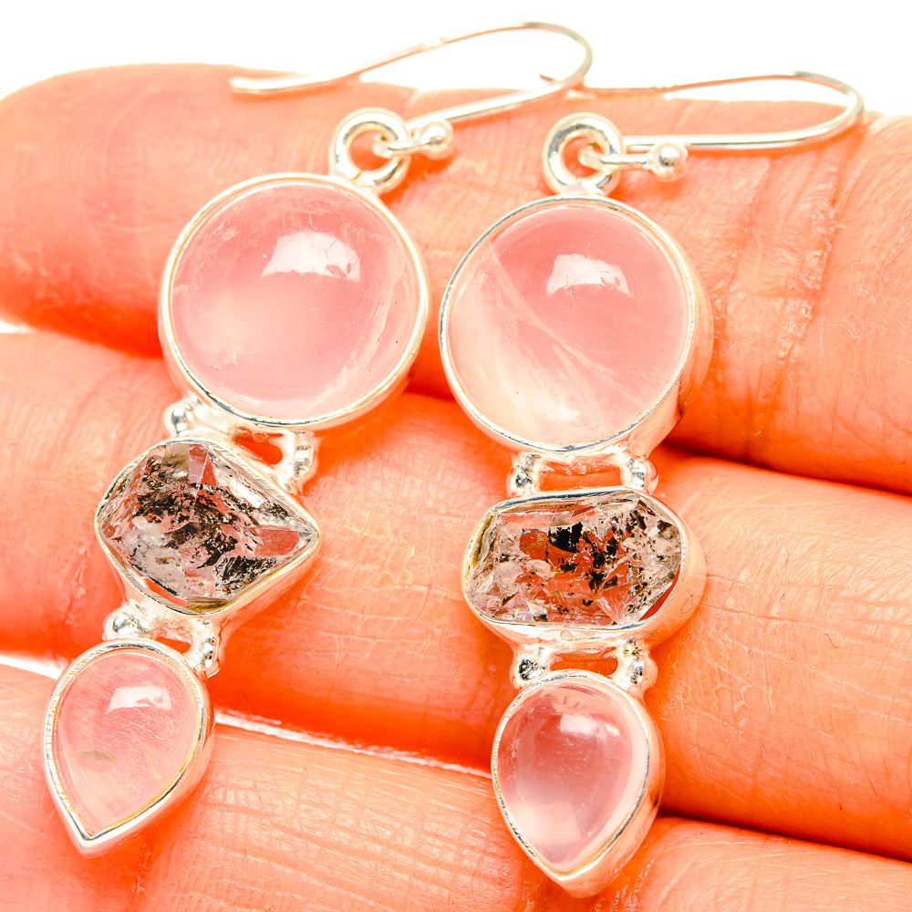 Rose Quartz Earrings handcrafted by Ana Silver Co - EARR426384