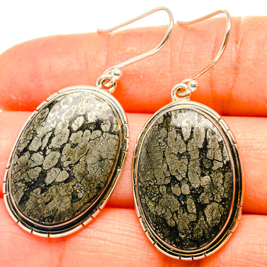 Pyrite Agate Earrings handcrafted by Ana Silver Co - EARR426385