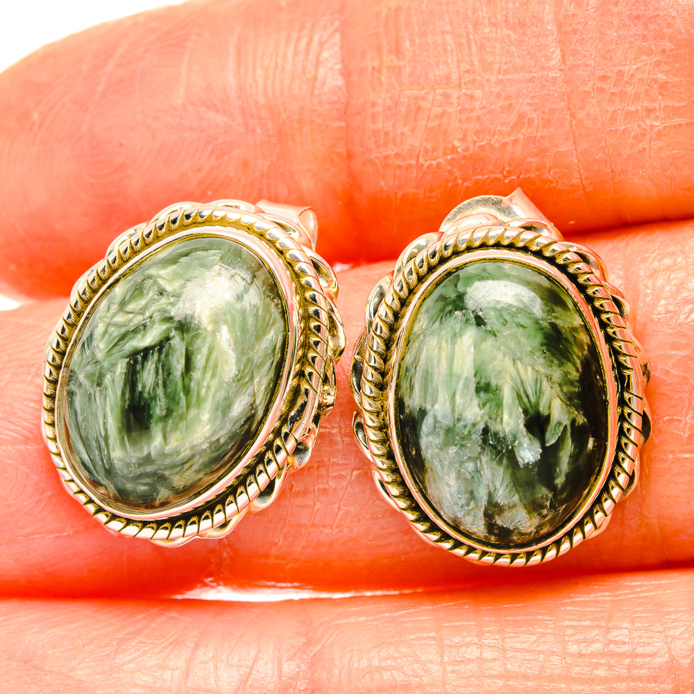 Seraphinite Earrings handcrafted by Ana Silver Co - EARR426411