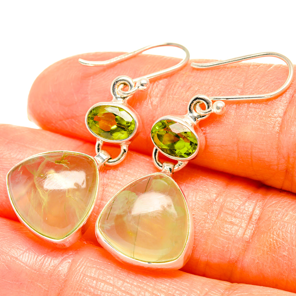 Prehnite Earrings handcrafted by Ana Silver Co - EARR426416