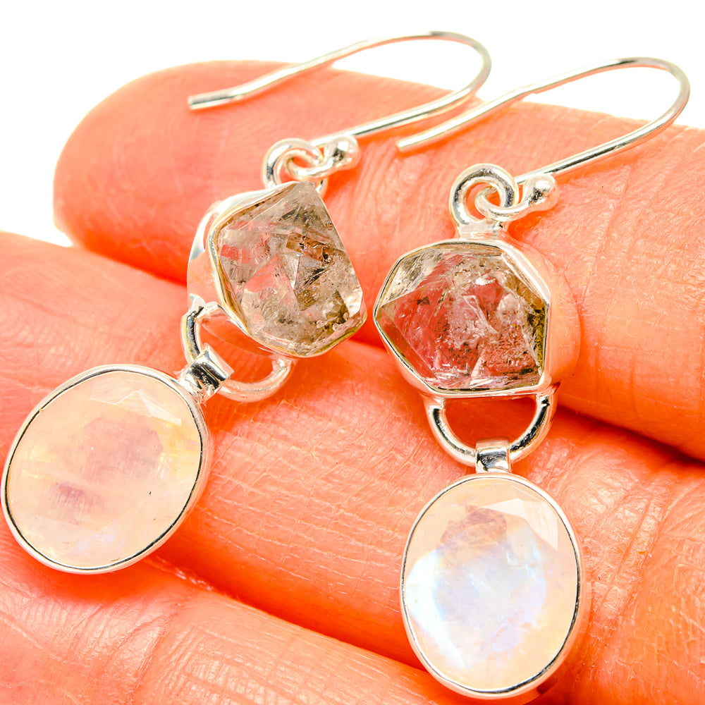 Rainbow Moonstone Earrings handcrafted by Ana Silver Co - EARR426420