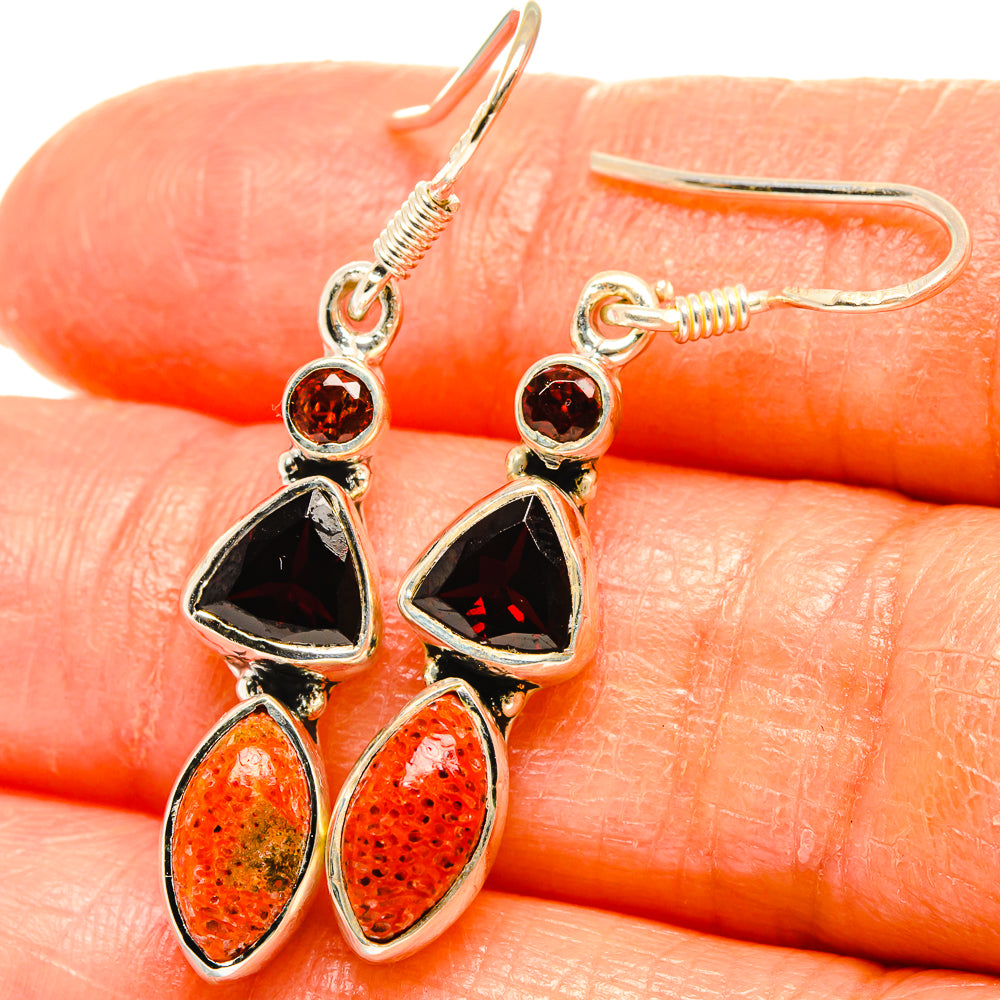 Sponge Coral Earrings handcrafted by Ana Silver Co - EARR426423