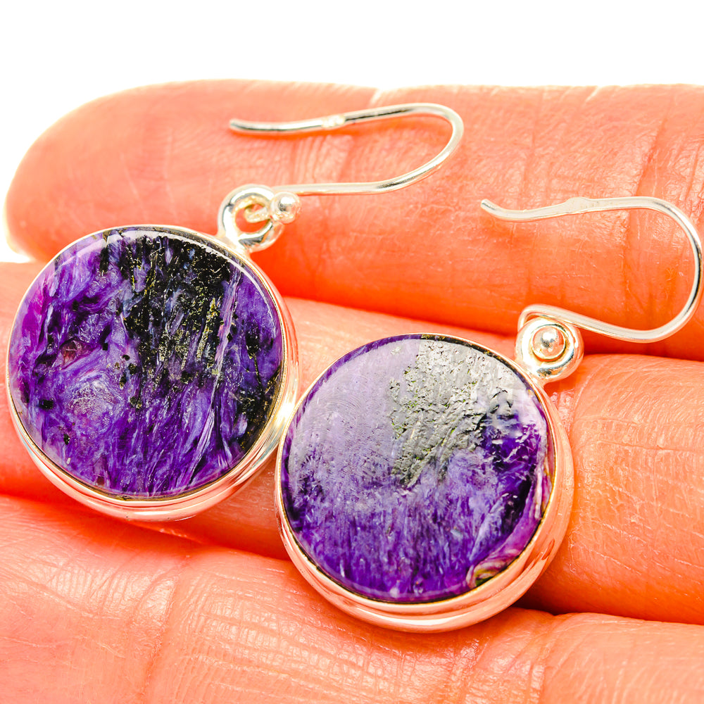 Charoite Earrings handcrafted by Ana Silver Co - EARR426424