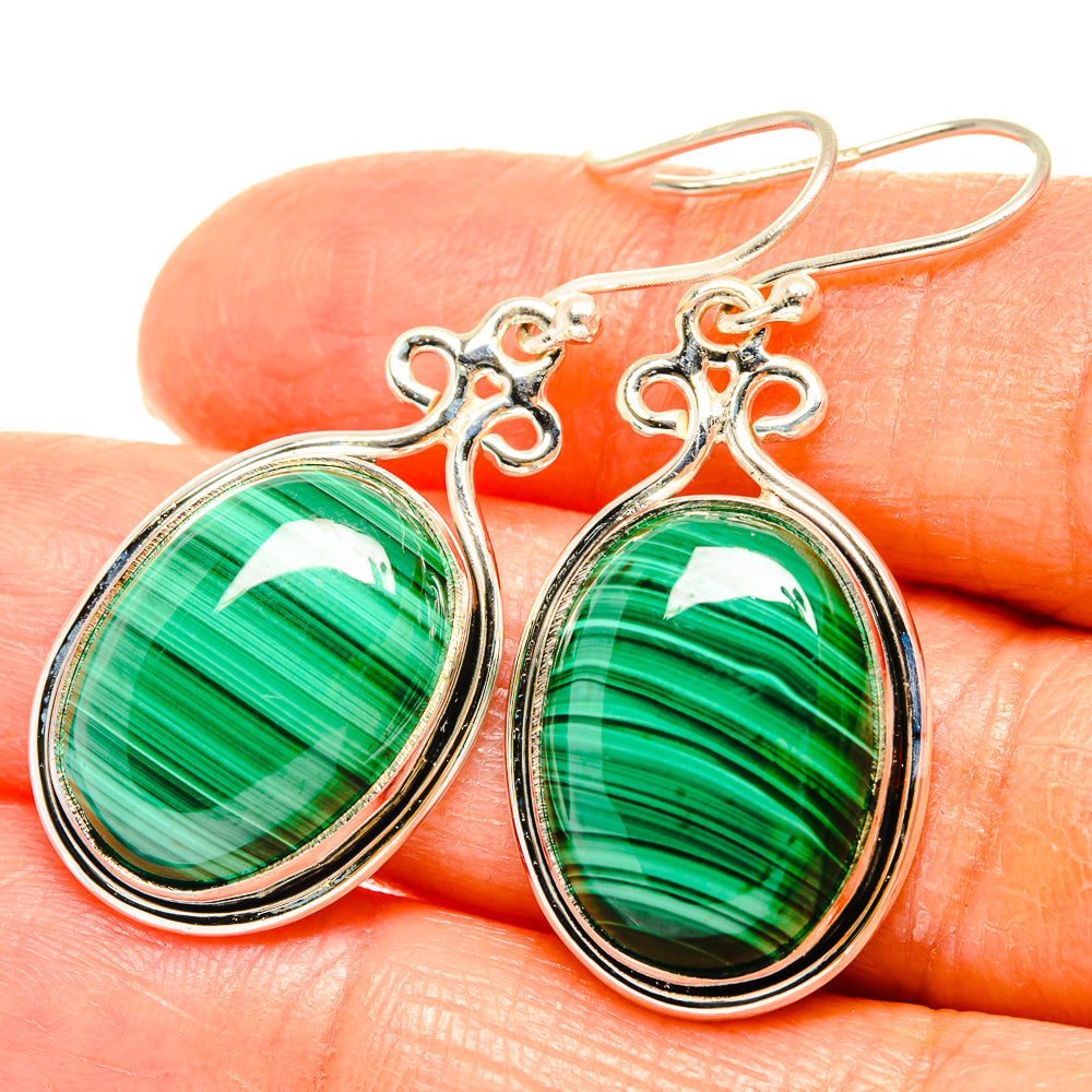 Malachite Earrings handcrafted by Ana Silver Co - EARR426429