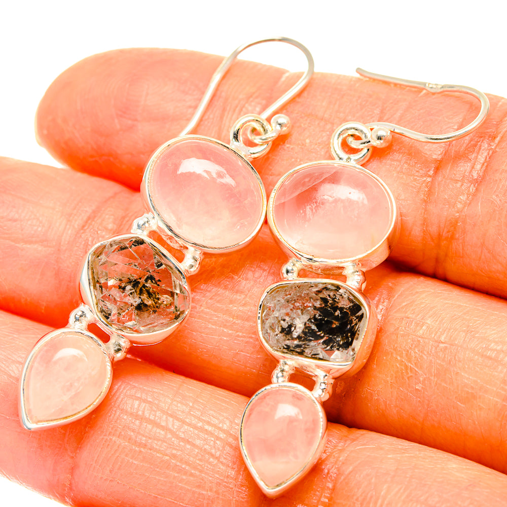 Rose Quartz Earrings handcrafted by Ana Silver Co - EARR426433