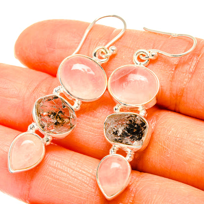 Rose Quartz Earrings handcrafted by Ana Silver Co - EARR426433