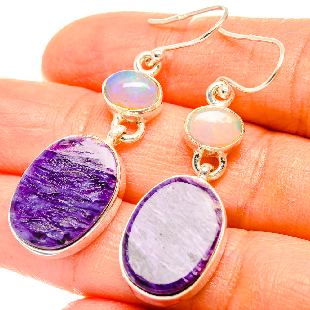 Charoite Earrings handcrafted by Ana Silver Co - EARR426435
