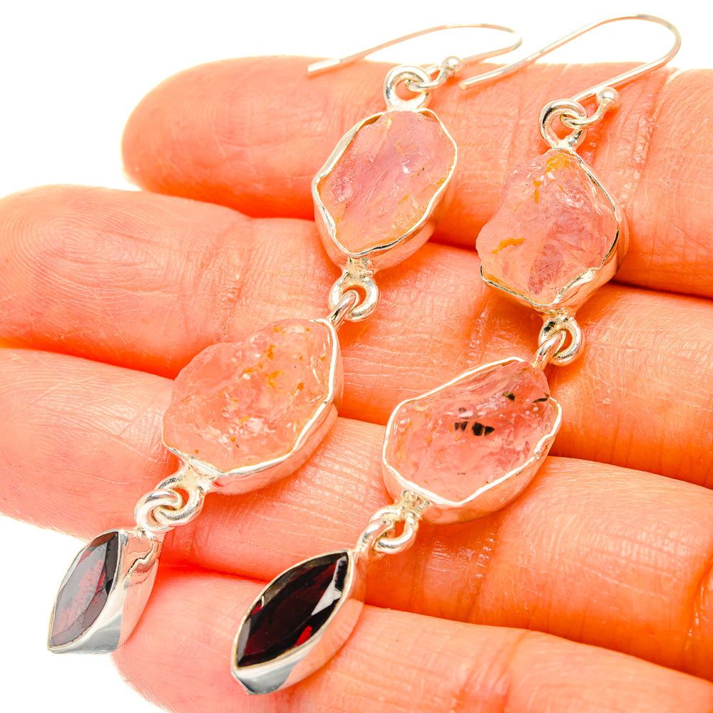 Rose Quartz Earrings handcrafted by Ana Silver Co - EARR426436