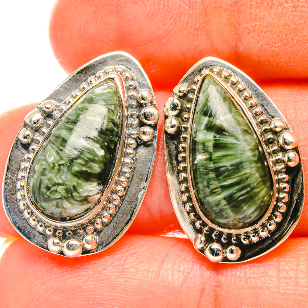 Seraphinite Earrings handcrafted by Ana Silver Co - EARR426438