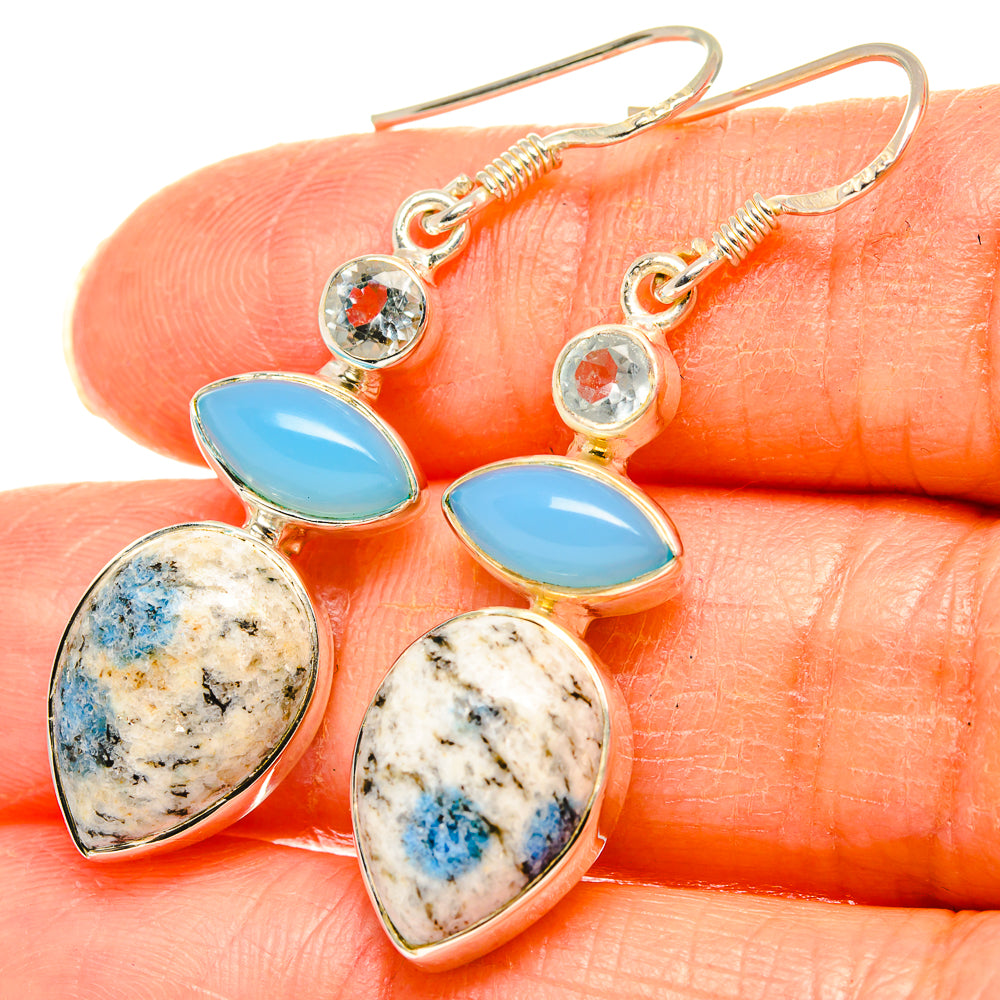 K2 Blue Azurite Earrings handcrafted by Ana Silver Co - EARR426439