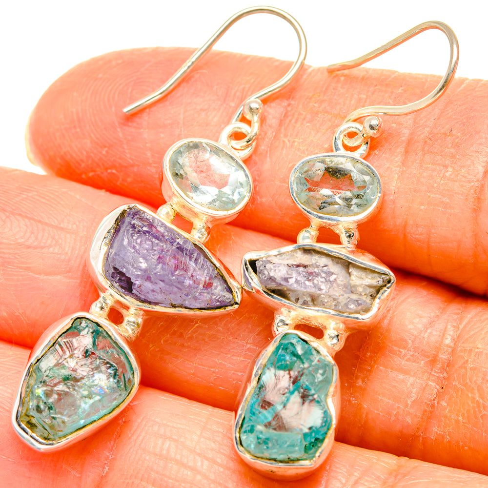 Green Fluorite Earrings handcrafted by Ana Silver Co - EARR426449