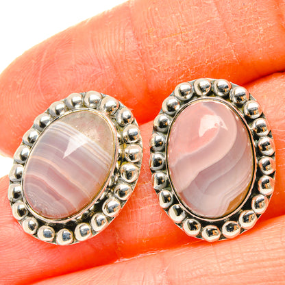 Botswana Agate Earrings handcrafted by Ana Silver Co - EARR426450