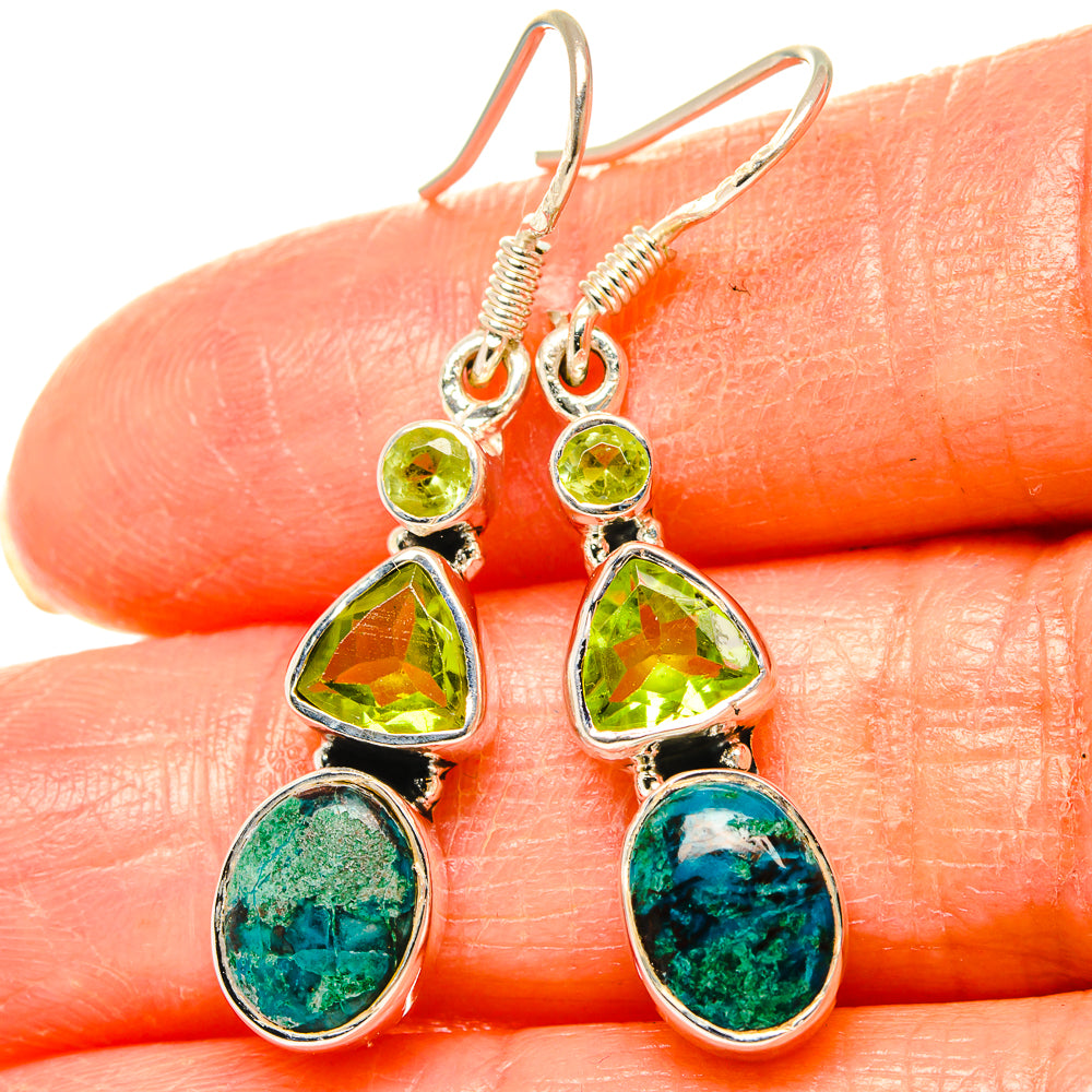 Chrysocolla Earrings handcrafted by Ana Silver Co - EARR426451