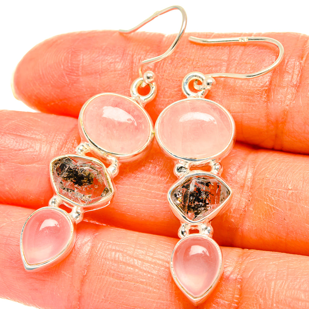 Rose Quartz Earrings handcrafted by Ana Silver Co - EARR426452