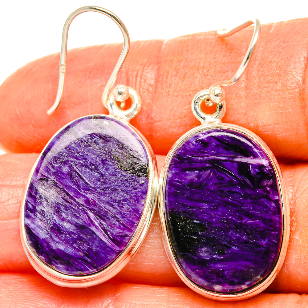 Charoite Earrings handcrafted by Ana Silver Co - EARR426453