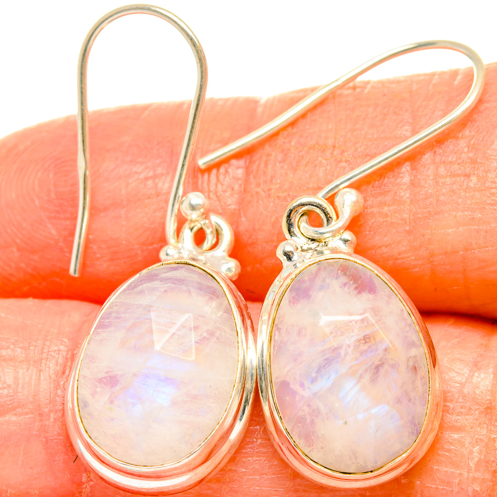 Rainbow Moonstone Earrings handcrafted by Ana Silver Co - EARR426454