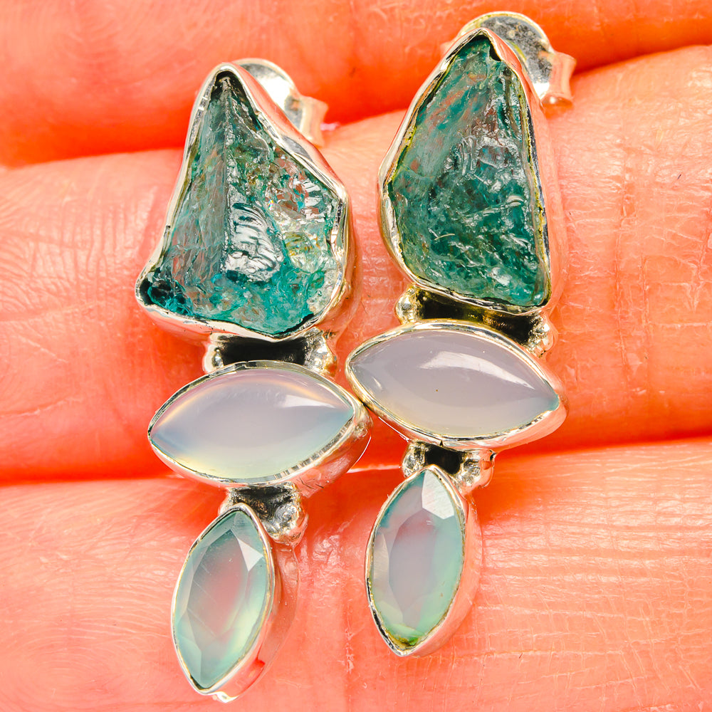 Green Fluorite Earrings handcrafted by Ana Silver Co - EARR426455