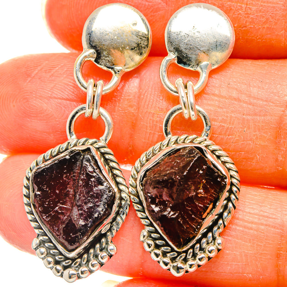 Garnet Earrings handcrafted by Ana Silver Co - EARR426459