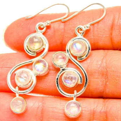 Rainbow Moonstone Earrings handcrafted by Ana Silver Co - EARR426463