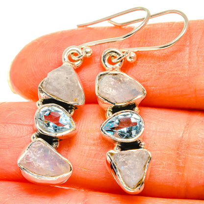 Rainbow Moonstone Earrings handcrafted by Ana Silver Co - EARR426466