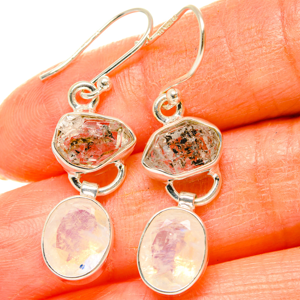 Rainbow Moonstone Earrings handcrafted by Ana Silver Co - EARR426477