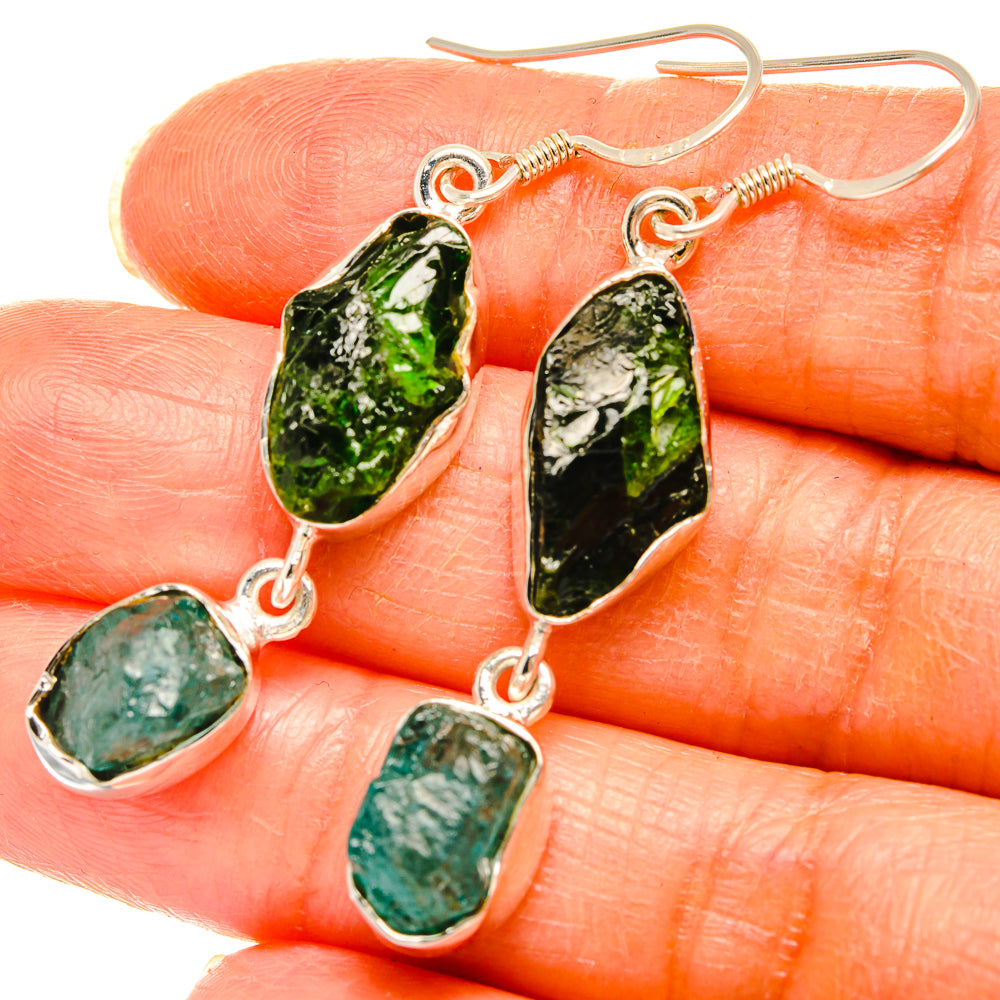 Chrome Diopside Earrings handcrafted by Ana Silver Co - EARR426479
