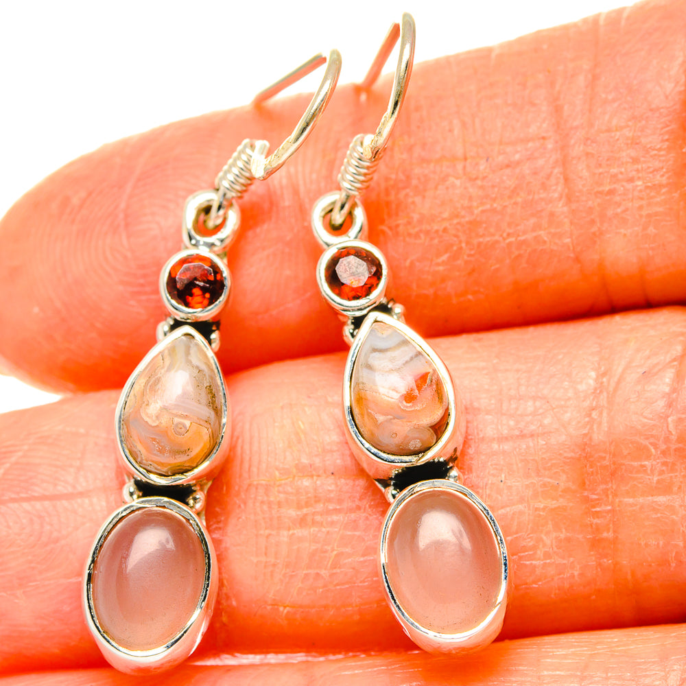 Rose Quartz Earrings handcrafted by Ana Silver Co - EARR426480