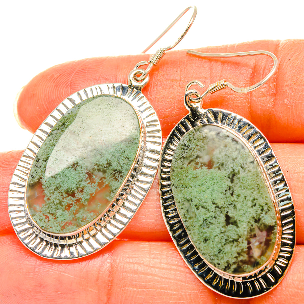 Plume Agate Earrings handcrafted by Ana Silver Co - EARR426481