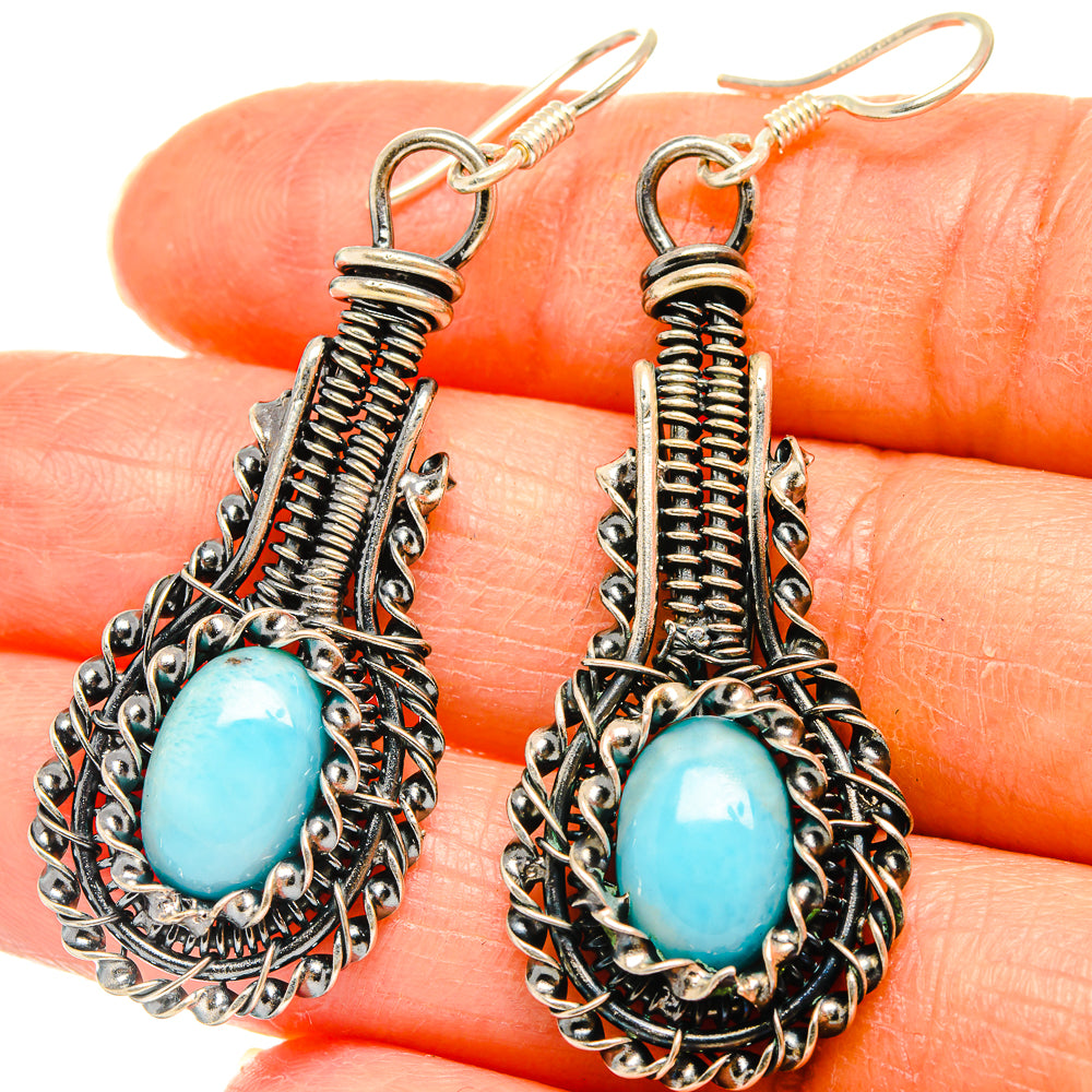 Larimar Earrings handcrafted by Ana Silver Co - EARR426483
