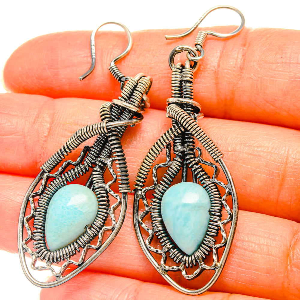 Larimar Earrings handcrafted by Ana Silver Co - EARR426485