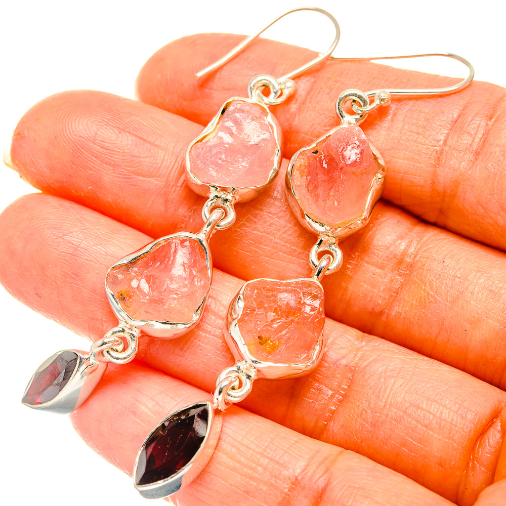 Rose Quartz Earrings handcrafted by Ana Silver Co - EARR426486