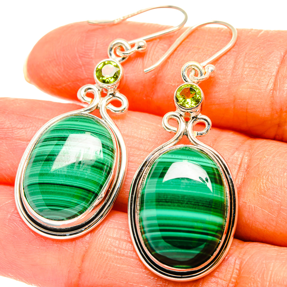 Malachite Earrings handcrafted by Ana Silver Co - EARR426497