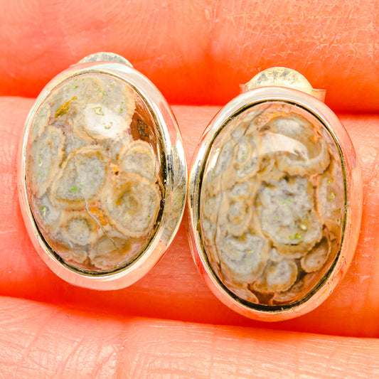 Mushroom Rhyolite Earrings handcrafted by Ana Silver Co - EARR426510