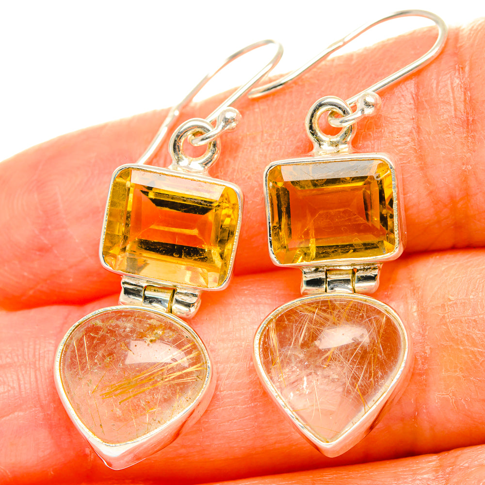 Rutilated Quartz Earrings handcrafted by Ana Silver Co - EARR426514
