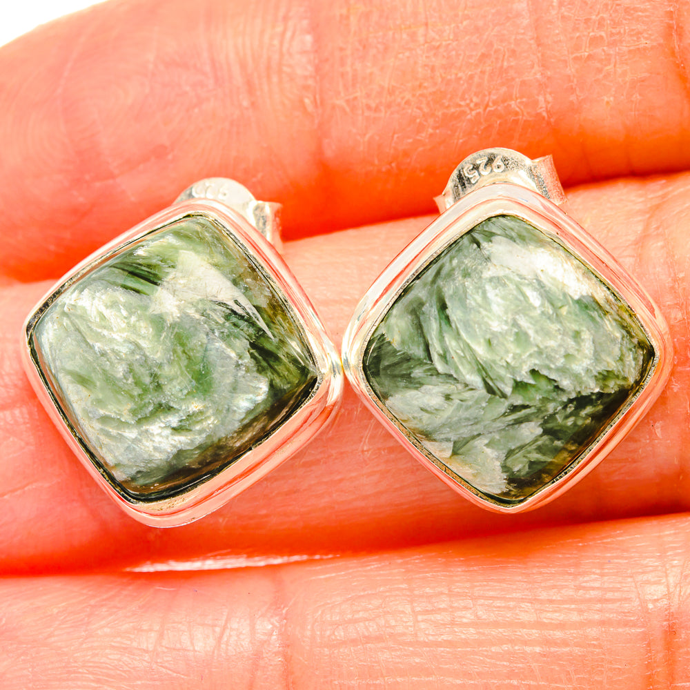 Seraphinite Earrings handcrafted by Ana Silver Co - EARR426515