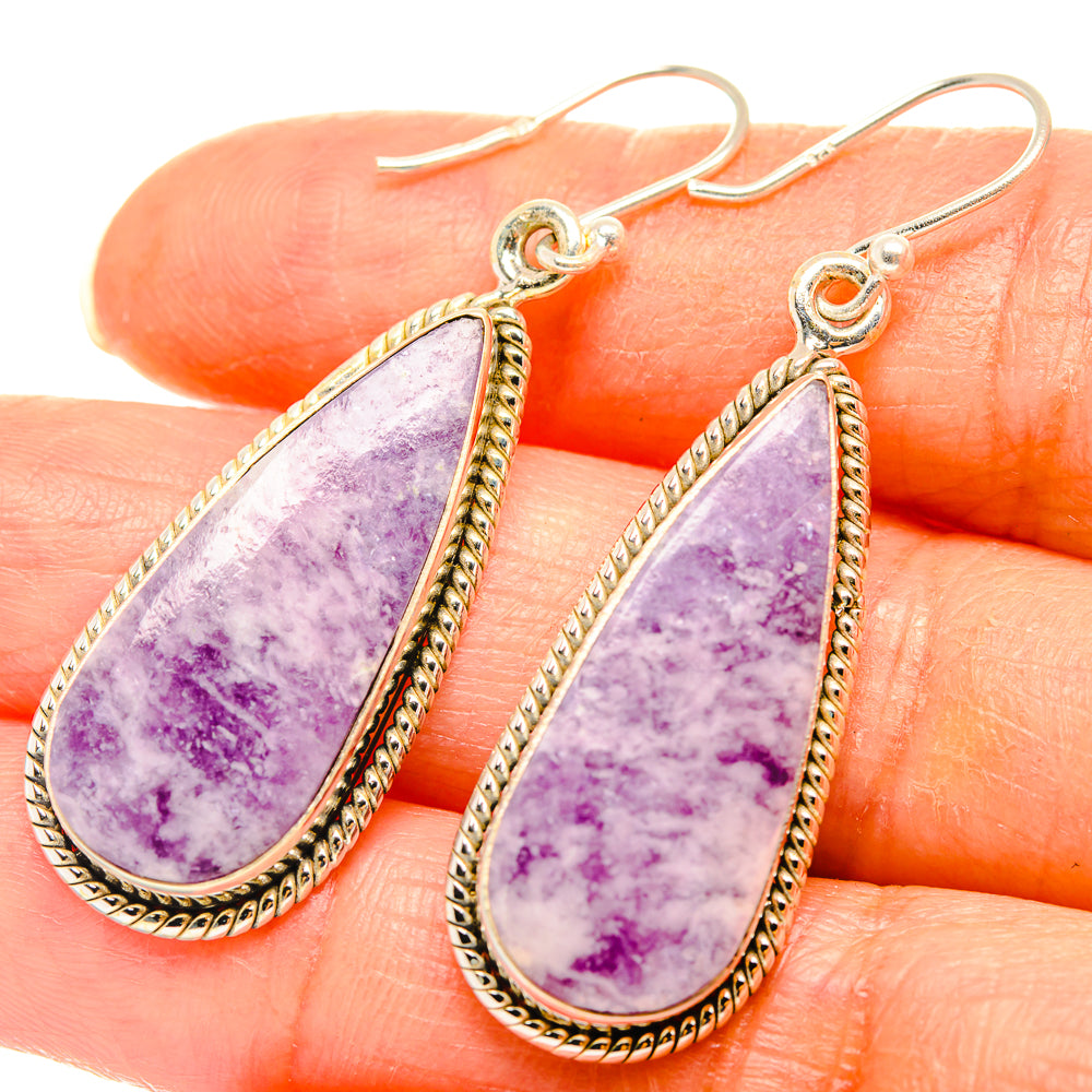 Lepidolite Earrings handcrafted by Ana Silver Co - EARR426516