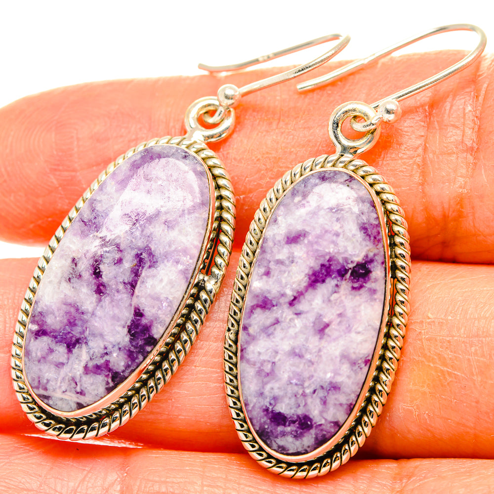 Lepidolite Earrings handcrafted by Ana Silver Co - EARR426531