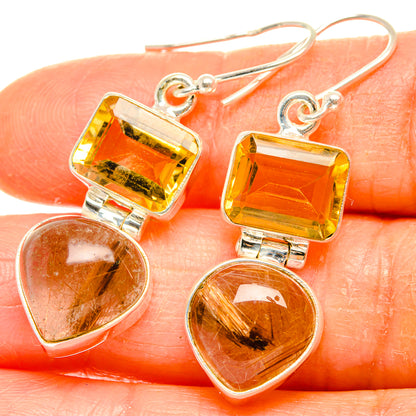 Rutilated Quartz Earrings handcrafted by Ana Silver Co - EARR426535