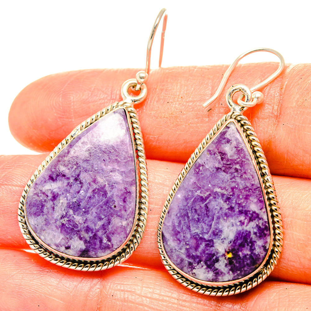 Charoite Earrings handcrafted by Ana Silver Co - EARR426547