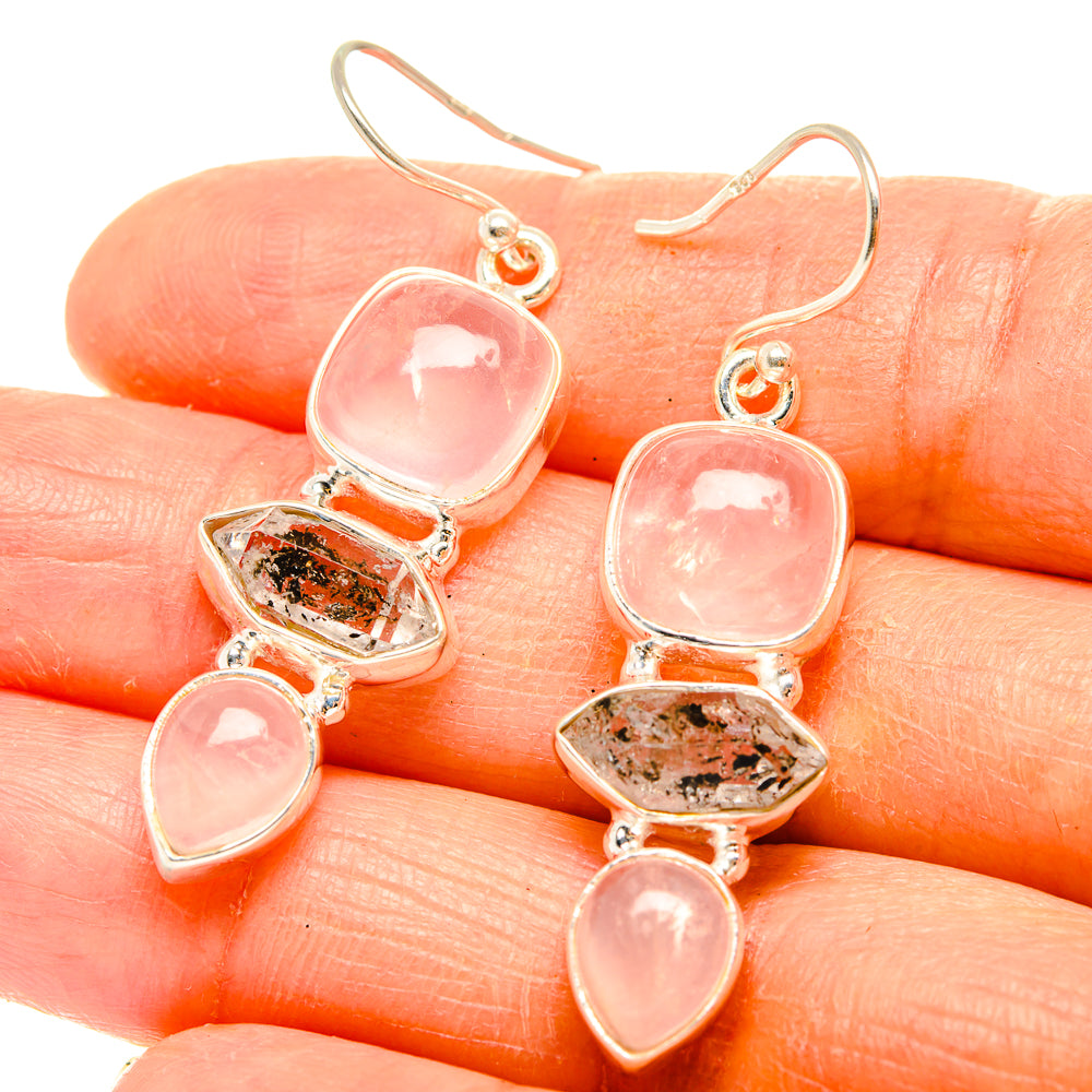 Rose Quartz Earrings handcrafted by Ana Silver Co - EARR426570
