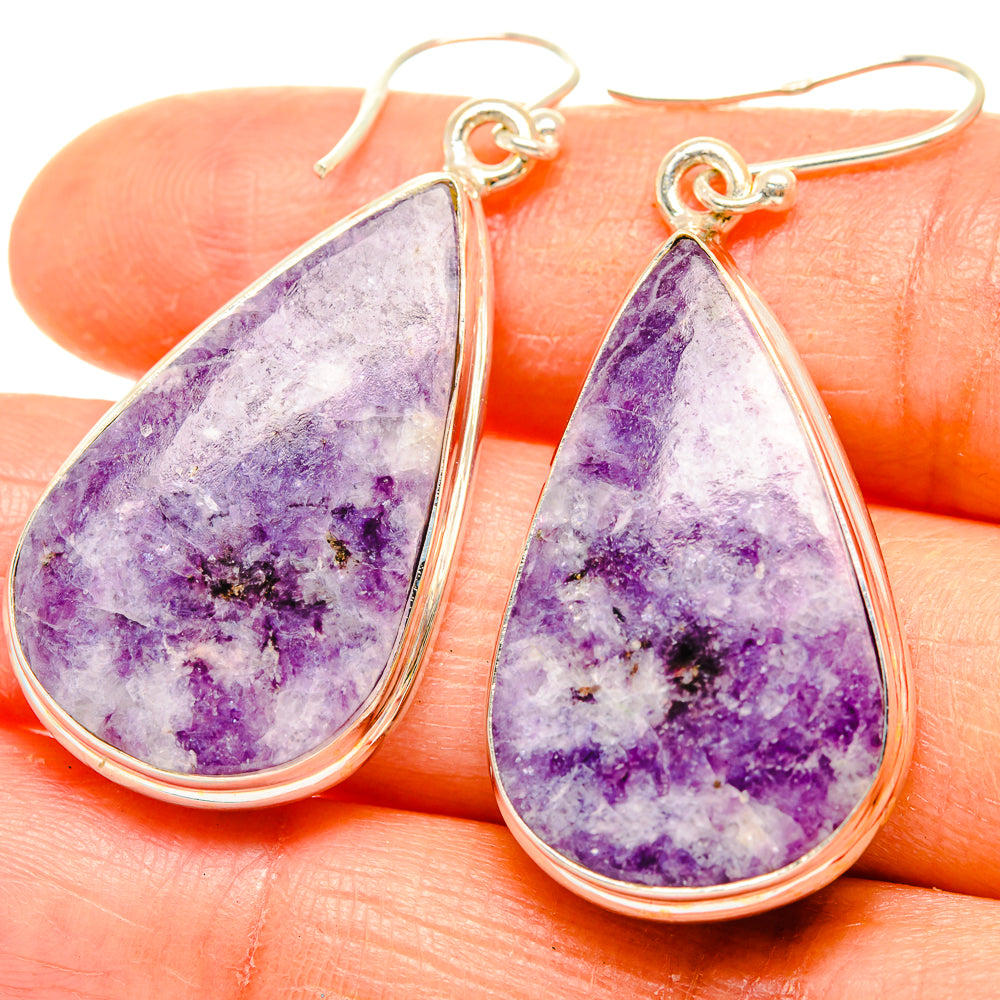 Lepidolite Earrings handcrafted by Ana Silver Co - EARR426583