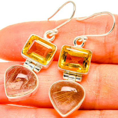 Rutilated Quartz Earrings handcrafted by Ana Silver Co - EARR426585