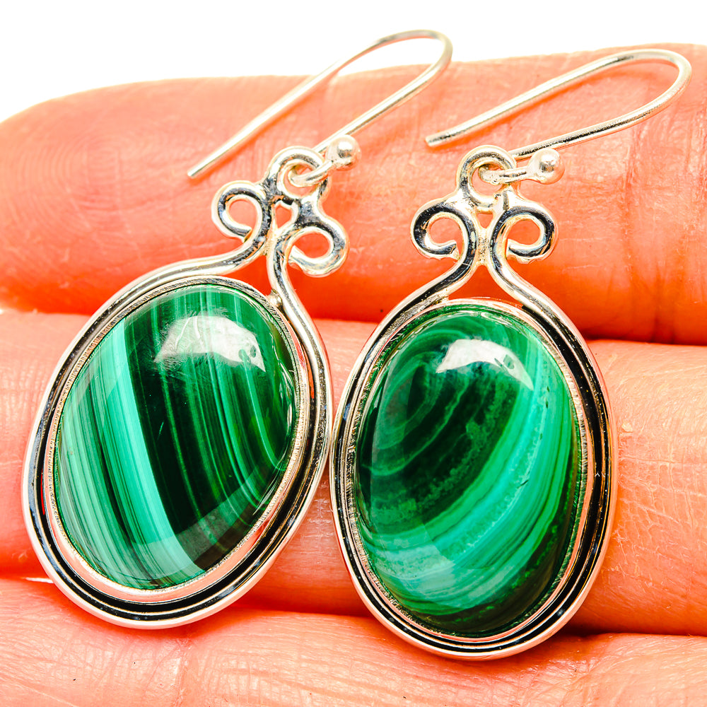 Malachite Earrings handcrafted by Ana Silver Co - EARR426586