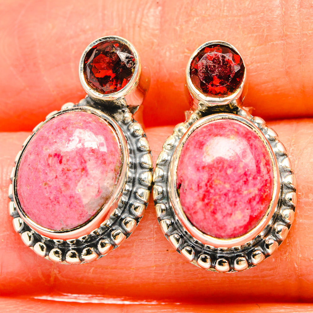 Thulite Earrings handcrafted by Ana Silver Co - EARR426610